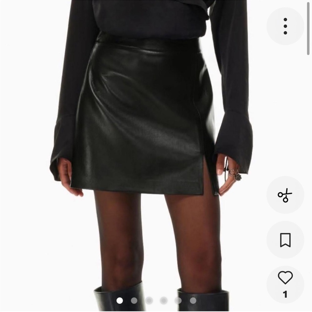 Aritzia Wilfred Black Vegan Leather Mini Skirt